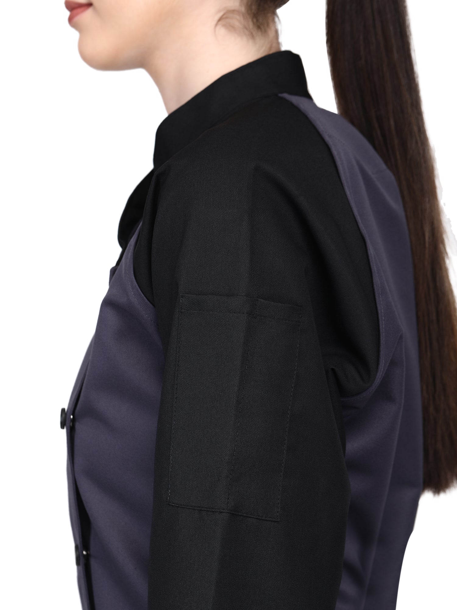 3/4 Sleeves New Chef Coat Jacket Uniform for women ideal for food service, Caterers and Culinary professional – Grey